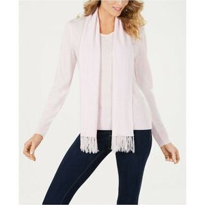 Karen Scott Womens Pink Ice Long Sleeve Embellished Scarf Sweater Set Size XL